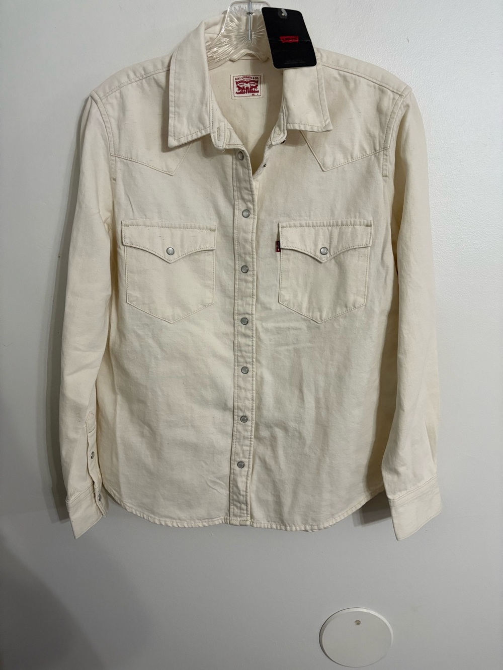 Levi's Ecru Denim  Button-Up Western Shirt NWT SIZE SMALL - Picture 4 of 14